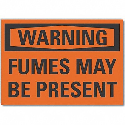 Fumes Warning Label 3.5inx5in Polyester