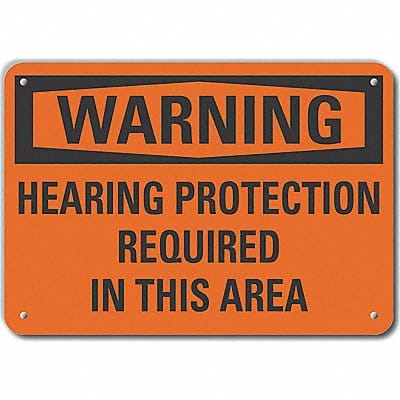 Rflct Hearing Warning Sign 7x10in Alum