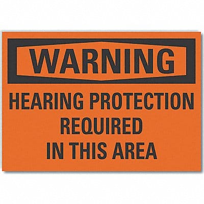 Hearing Warning Rflct Label 5inx7in Hearing Warning Rflct Label 5inx7in