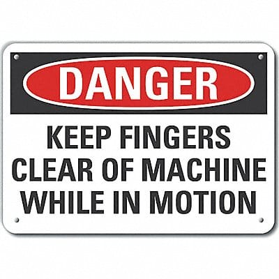 Keep Hands Clear Dangr Sign 10x14in Alum