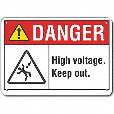 High Voltage Danger Sign 10x14in Plastic