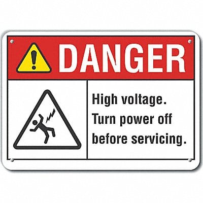 High Voltage Danger Sign 10x14in Plastic