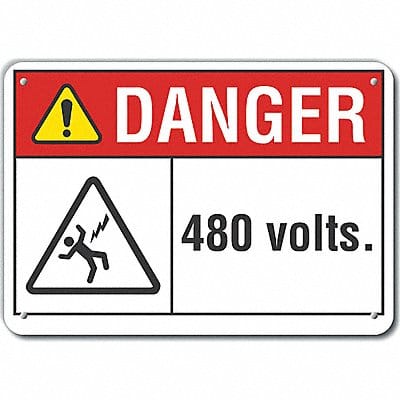 Plastic Voltage Danger Sign 7x10in Plstc