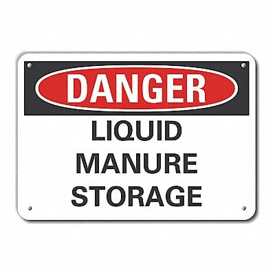 Liquid Manure Danger Sign 7x10in Plastic