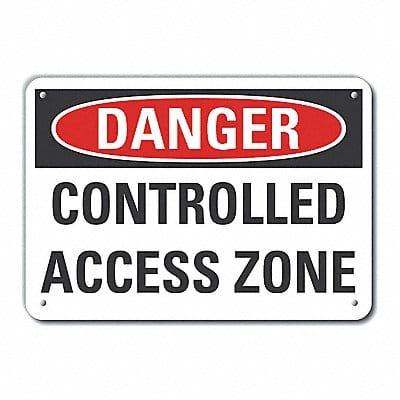 Controlled Access Danger Sign 7x10in