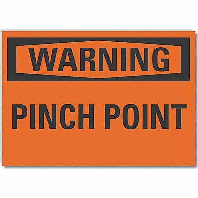 Pinch Point Warning Lbl 10x14in Polyest