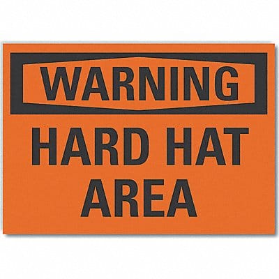 Hard Hat Warning Rflct Label 10inx14in