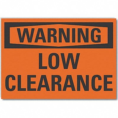 Low Clearance Warning Rflct Lbl 3.5x5in