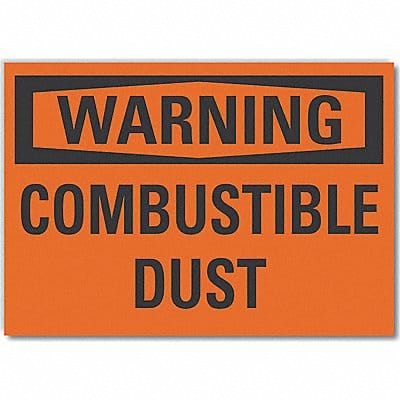 Combust Dust Warning Rflct Lbl 5x7in