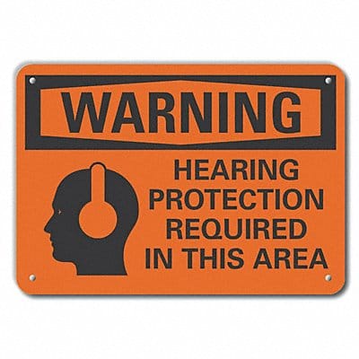 Rflct Hearing Warning Sign 10x14in Alum