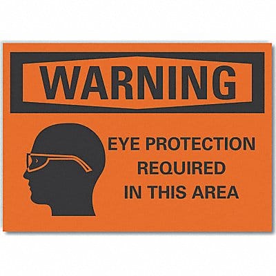 Eye Warning Rflctv Label 10inx14in