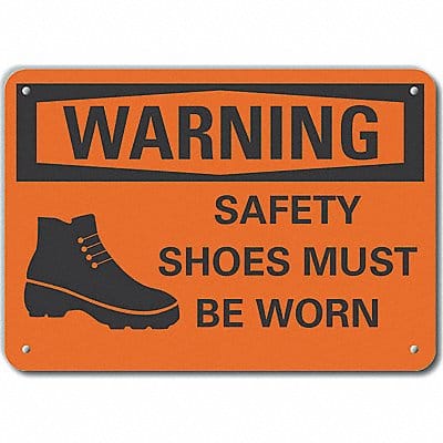 Rflct Foot Warning Sign 7x10in Alum