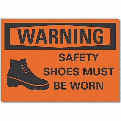 Foot Warning Rflct Label 5 in x 7 in
