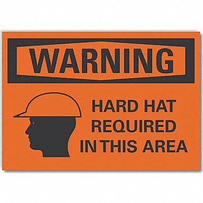 Hard Hat Warning Lbl 3.5x5in Polyester