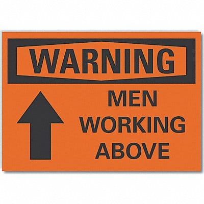 Men Working Warning Rflct Lbl 3.5inx5in