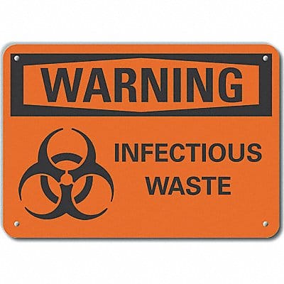 Rflctv Infectious Waste WarnSign 10x14in