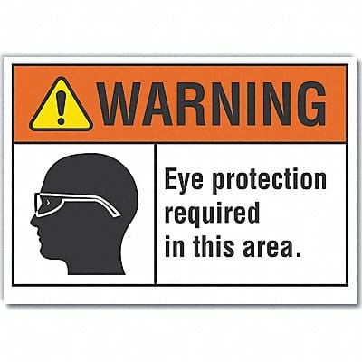 Eye Warning Rflct Label 7 in x 10 in