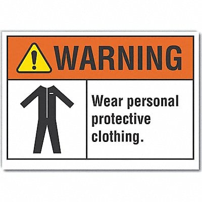 PPE Warning Rflct Label 7 in x 10 in
