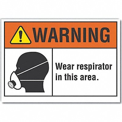 Respirator Required Warning Lbl 7x10in