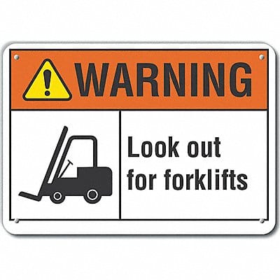 Lift Truck Traffic Warning Sign 10x14in