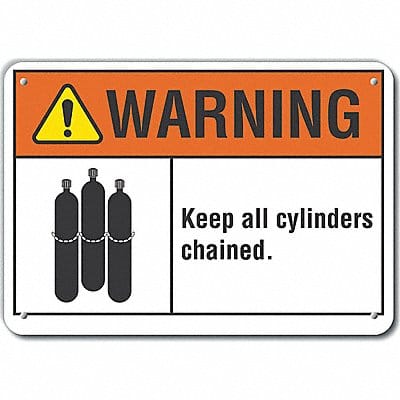 Rflct Cylinder Handling Warn Sign 7x10in