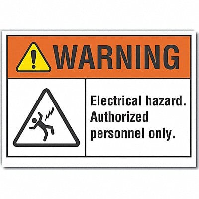 Elec Hzrd Warning Lbl 5x7in Polyester