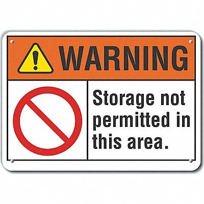 Rflct No Storge Warning Sign 7x10in Alum