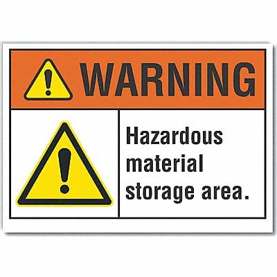 Hzrdous Mtrl Warning Rflct Lbl 10x14in