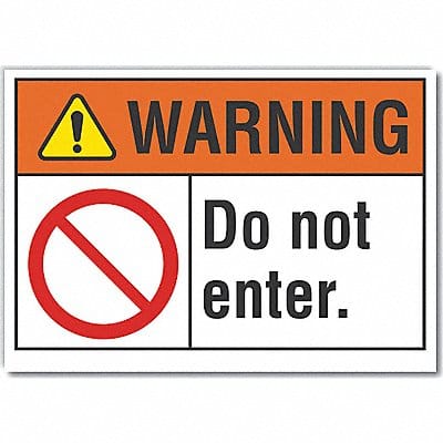 Exit Entrance Warn Lbl 10x14in Polyest