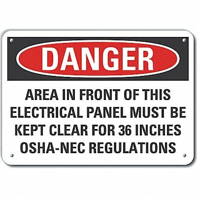 Rflct Elec Panel Danger Sign 7x10in Alum