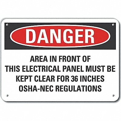 Rflct Elec Panel Dangr Sign 10x14in Alum