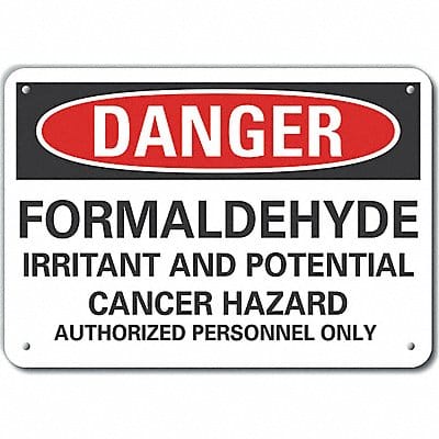 Formaldehyde Danger Sign 10inx14in Alum