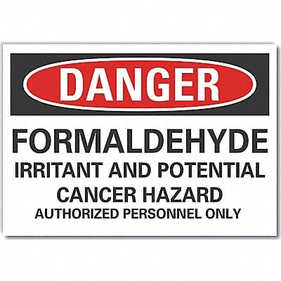 Formaldehyde Danger Labl 3.5x5in Polyest