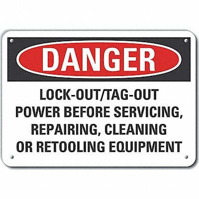 Rflct Lockout Tagout Danger Sign 7x10in
