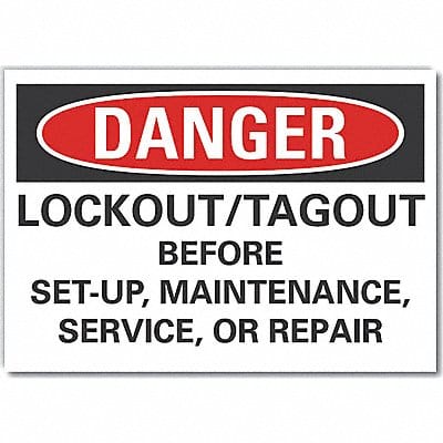 Lockout Tagout Danger Lbl 7x10in Polyest