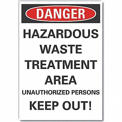 Hzrdous Waste Danger Lbl 14x10in Polyest