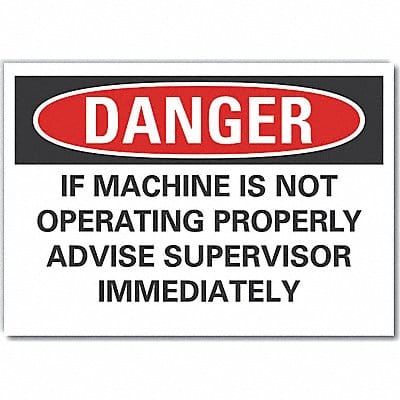 Machine Operat Danger Rflct Lbl 10x14in