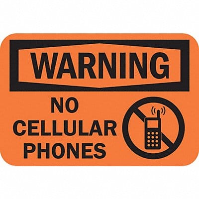 Rflct No Phone Warning Sign 12x18in Alum