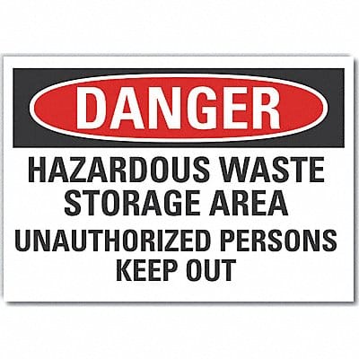 Hazardous Waste Danger Rflctv Lbl 7x10in