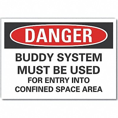 Confined Space Danger Rflctv Labl 7x10in