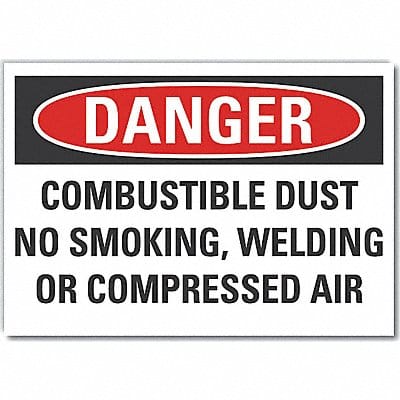 Combust Dust Danger Lbl 5x7in Polyester