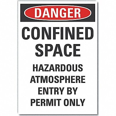 Confined Space Danger Rflctv Lbl 14x10in