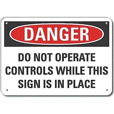 Alum Mach Operation Danger Sign 10x14in