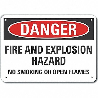 Rflct No Smoking Dangr Sign 10x14in Alum