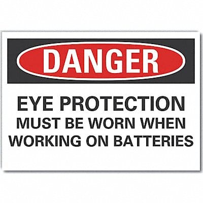 Eye Danger Label 5 in x 7 in Polyester