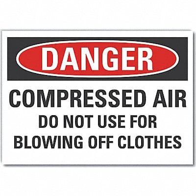 Compressed Air DangerLbl 3.5x5in Polyest