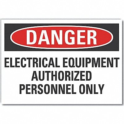 Elec Equip Danger Lbl 3.5x5in Polyester