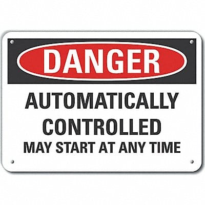 Alum Auto Equipment Danger Sign 10x14in