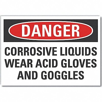 Corrosive Mtrl Danger Rflct Lbl 7x10in