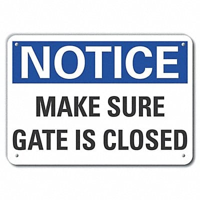 Plstc Gate Operation Notice Sign 7x10in Plstc Gate Operation Notice Sign 7x10in